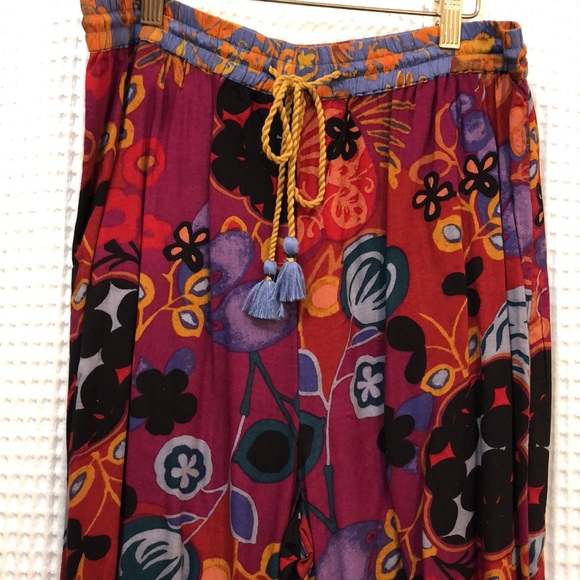 Anthro Tropical Print Beach Pants - Picture 3 of 7